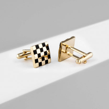 French Fashion Enamel Gold Plated Cufflinks - Stylish Copper Accessory - Buy Center
