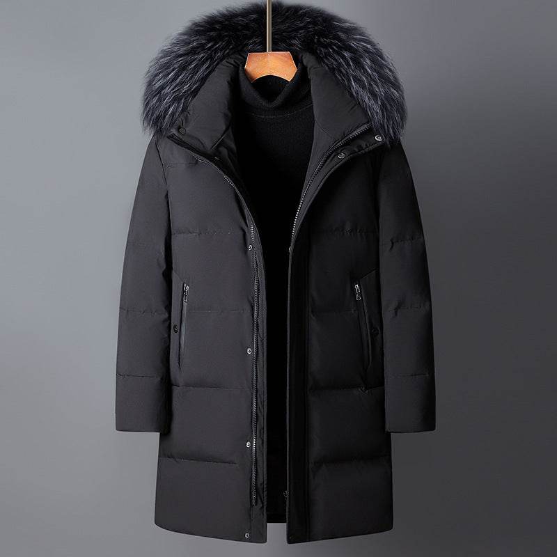 Thickened Cold-Resistant Hooded Down Jacket - Luxury Fur Collar Parka - Buy Center