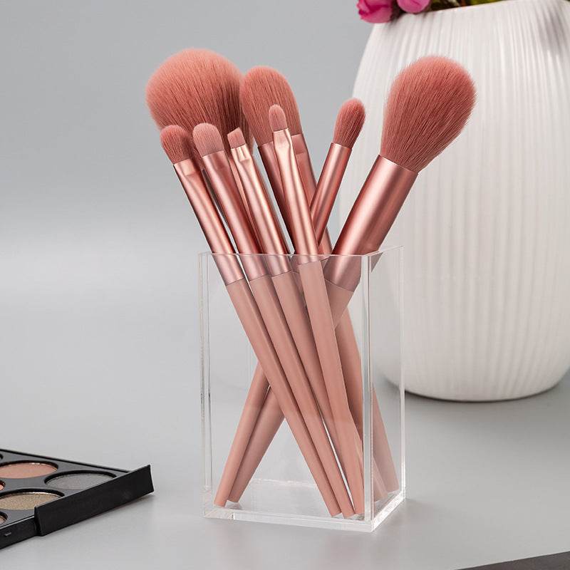 8-Piece Makeup Brush Set - Soft Fibers for Flawless Application & Portability - Buy Center
