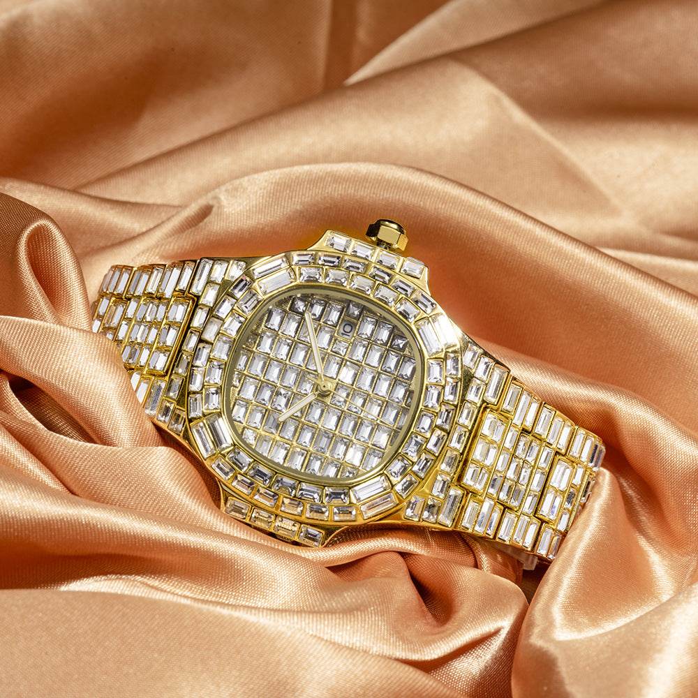 High-Grade Waterproof Calendar Watch for Men - Stylish Full Drill Design - Buy Center