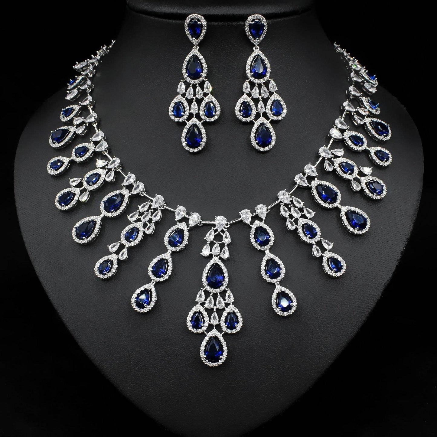 Buy Center Women's Zircon Necklace & Earrings Set - Elegant Water Drop Design - Buy Center