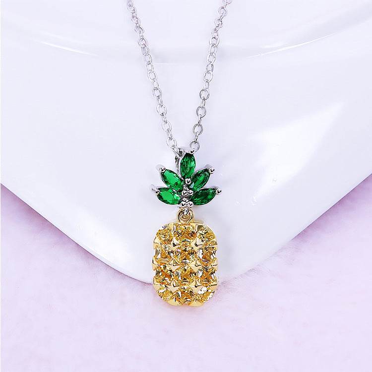 Andie Jewelry Crystal Pineapple Earrings & Necklace Set - 925 Silver - Buy Center