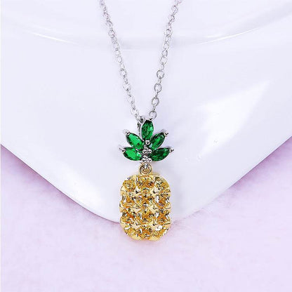 Andie Jewelry Crystal Pineapple Earrings & Necklace Set - 925 Silver - Buy Center