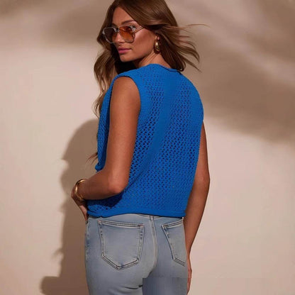 Buycenter Casual Knitted Cardigan Vest - Slim Fit, Pocket Style for Commuting - Buy Center