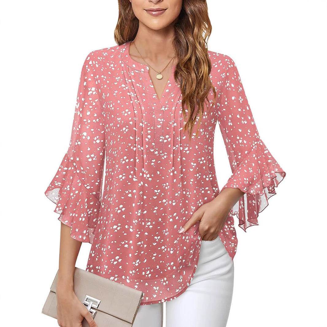 Buycenter Lotus Leaf 3/4 Sleeve Top - Loose Fit, Solid Colors Available - Buy Center