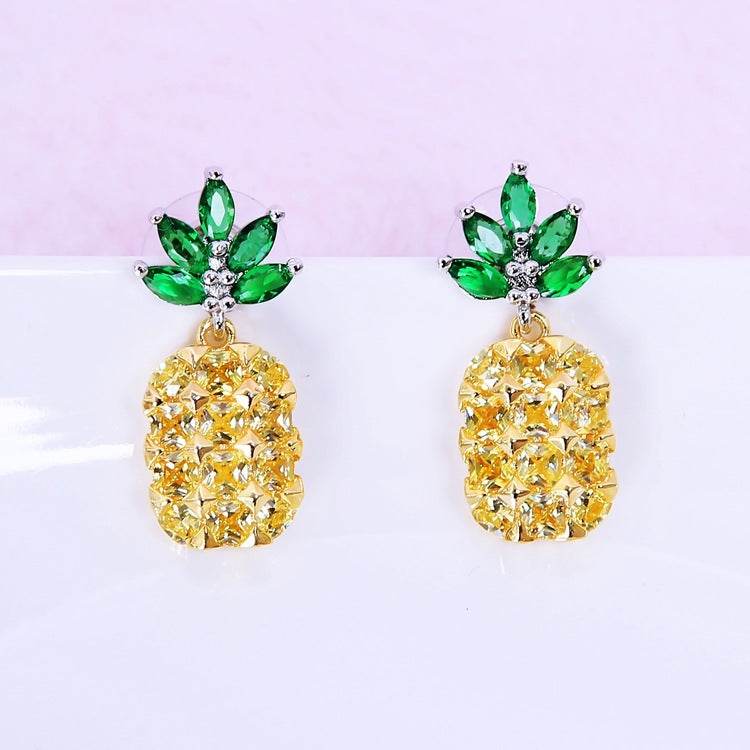 Andie Jewelry Crystal Pineapple Earrings & Necklace Set - 925 Silver - Buy Center