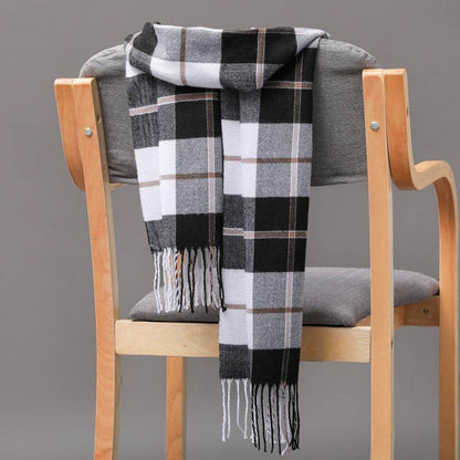 British Plaid Cashmere Scarf - Stylish Tassels, Perfect for Couples & Families - Buy Center