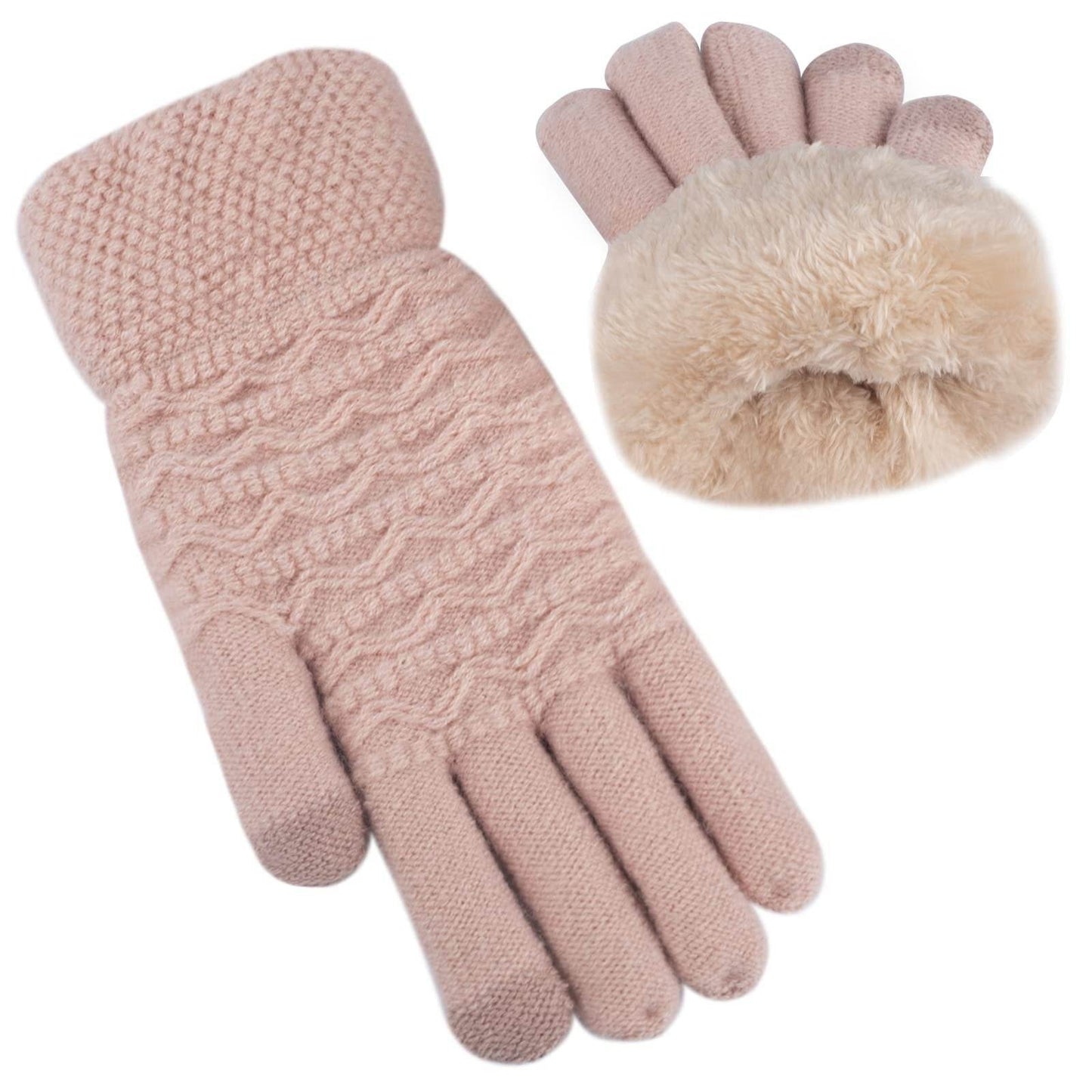 Women's Thick Velvet Gloves - Double-layer, Touchscreen Ready for Winter - Buy Center