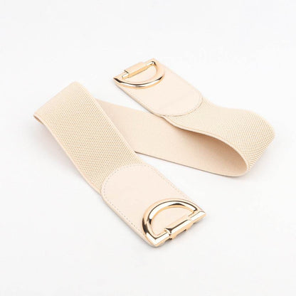 Stylish Elastic Wide Belts for Women - Adjustable PU Leather Buckle - Buy Center