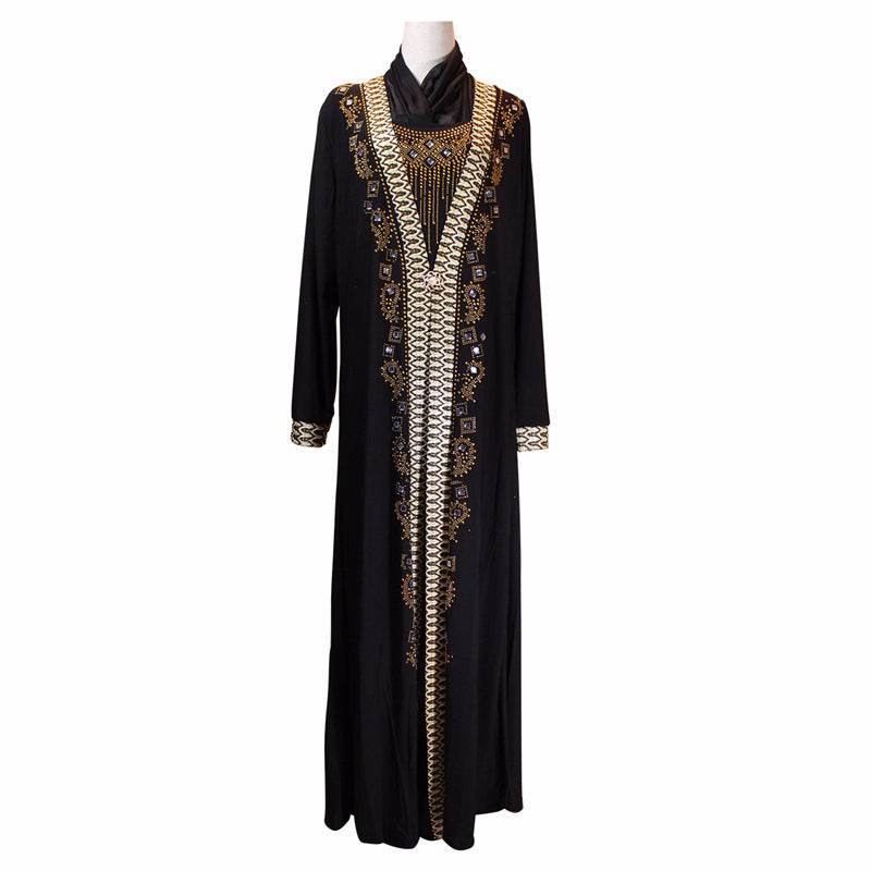 Elegant Muslim Ramadan Beaded Dress – Stylish Crystal Hemp Robe 2025 - Buy Center