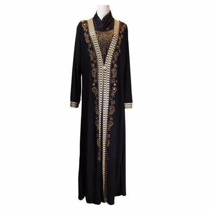 Elegant Muslim Ramadan Beaded Dress – Stylish Crystal Hemp Robe 2025 - Buy Center