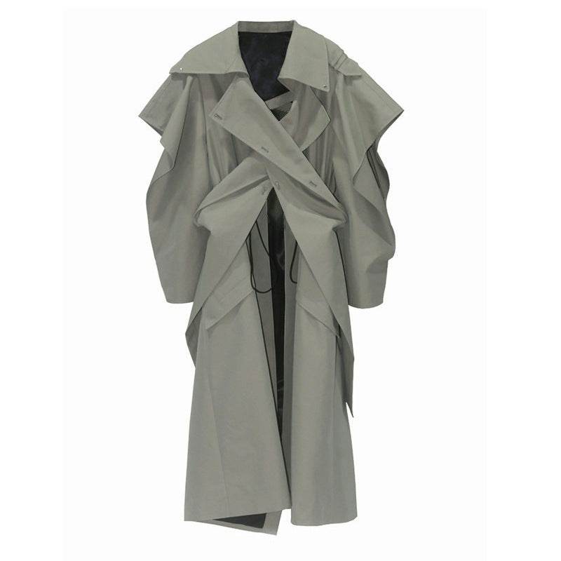 Trendy Women's Elastic Waisted Trench Coat - Autumn Street Style 2025 - Buy Center