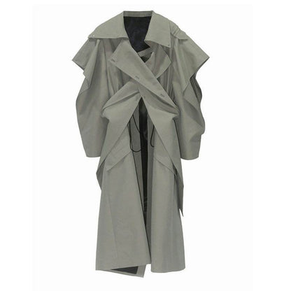 Trendy Women's Elastic Waisted Trench Coat - Autumn Street Style 2025 - Buy Center