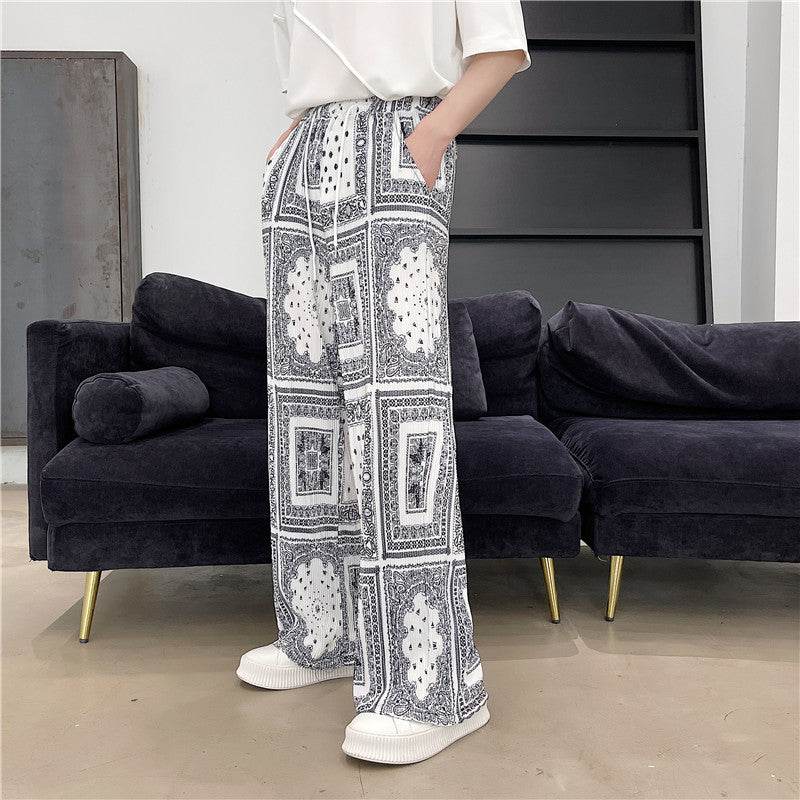 Ethnic Tide Paisley Floral Casual Pants for Men - Comfortable Wide Leg Style - Buy Center