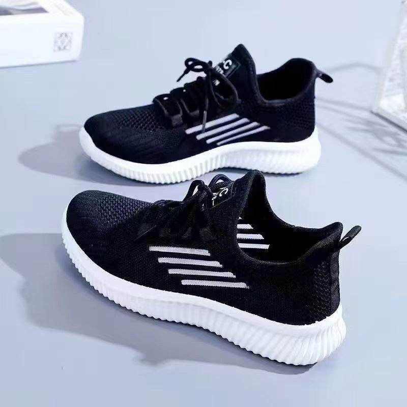 Breathable Casual Sports Flats - Korean Flyknit Shoes for Comfort & Style - Buy Center