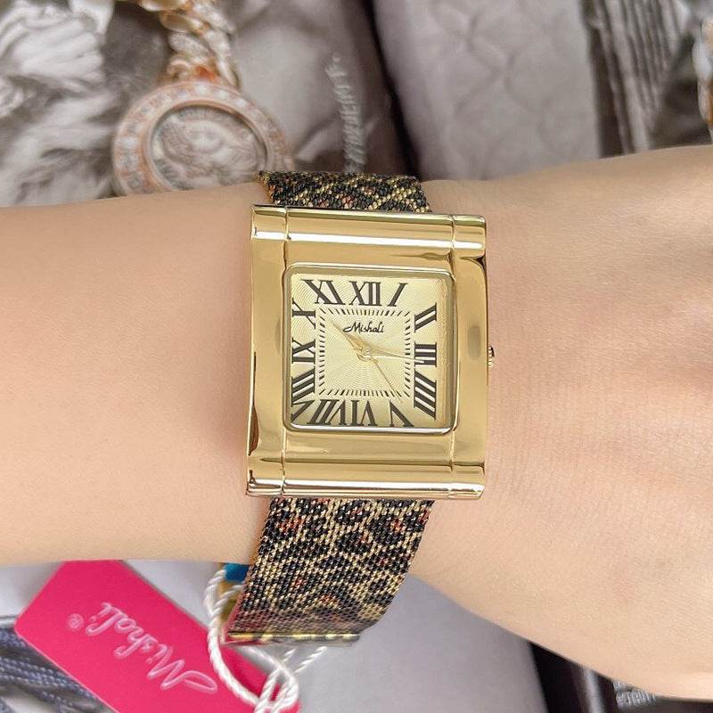 Fashion Steel Belt Leopard Print Square Watch - Waterproof & Stylish for Women - Buy Center