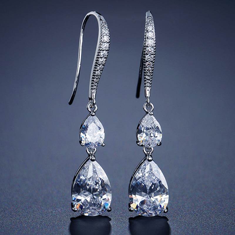 Buycenter RAKOL Water Drop Zircon Earrings - Simple & Elegant for All Occasions - Buy Center