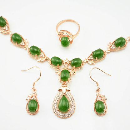 Elegant Natural Chalcedony Jewelry Set - Earrings & Hand Decoration - Buy Center