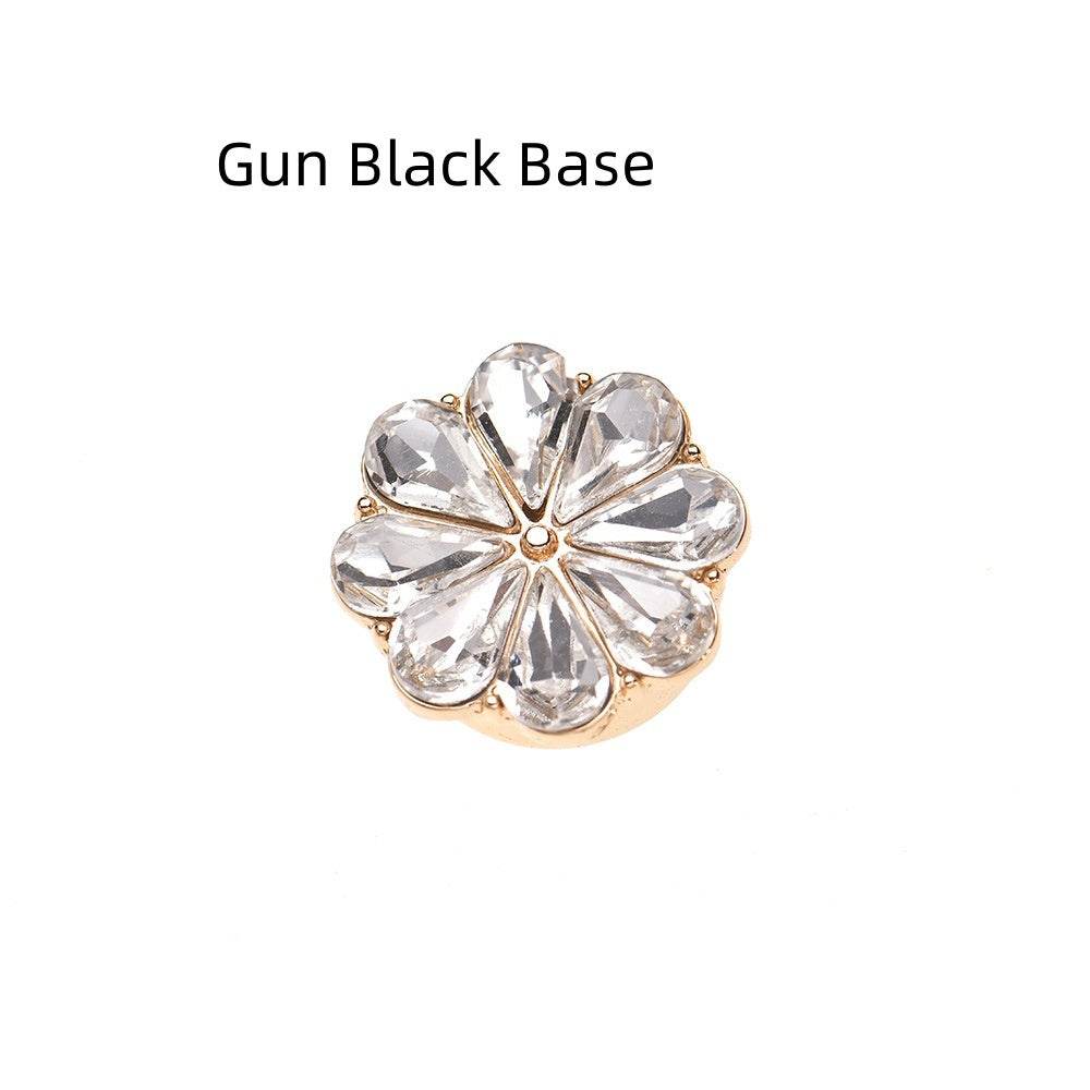 Elegant European Cufflinks for Women - Flower Rhinestone Design in 15mm - Buy Center