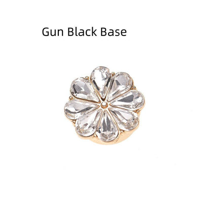 Elegant European Cufflinks for Women - Flower Rhinestone Design in 15mm - Buy Center