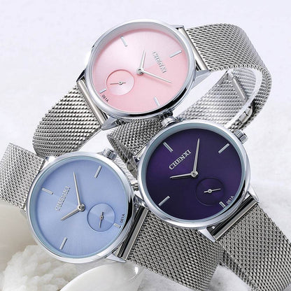 Spot Ultra-Thin Women's Quartz Watch - Waterproof Steel Mesh Belt Style - Buy Center