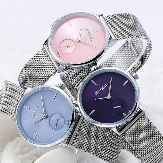 Spot Ultra-Thin Women's Quartz Watch - Waterproof Steel Mesh Belt Style - Buy Center