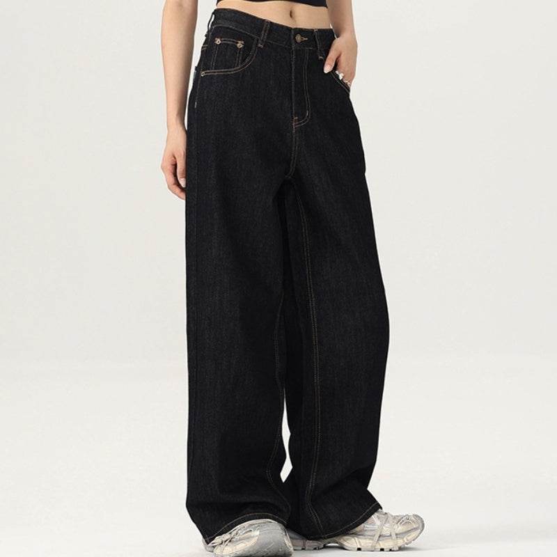 Wear-Resistant Loose Straight-Leg Jeans - Casual Wide-Leg Style - Buy Center