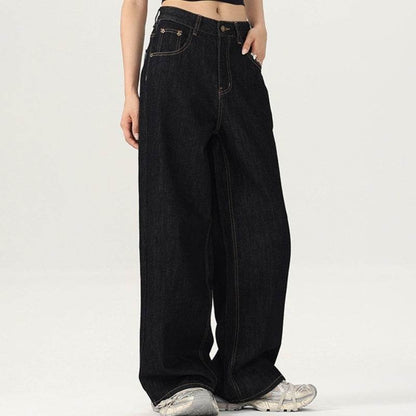 Wear-Resistant Loose Straight-Leg Jeans - Casual Wide-Leg Style - Buy Center