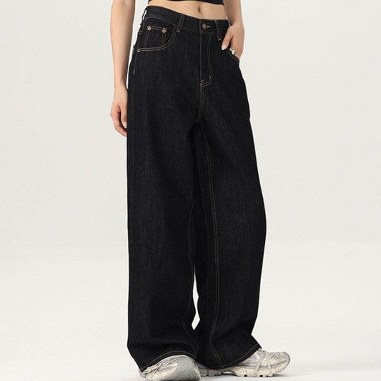 Wear-Resistant Loose Straight-Leg Jeans - Casual Wide-Leg Style - Buy Center