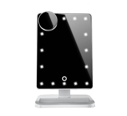 Touch Screen Makeup Mirror with 20 LED Lights & Bluetooth Speaker - Buy Center
