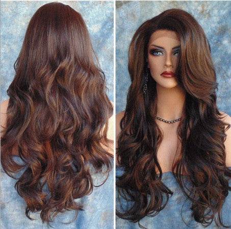Big Wave Wig - Stylish Human Hair with Qi Bangs for Effortless Elegance - Buy Center