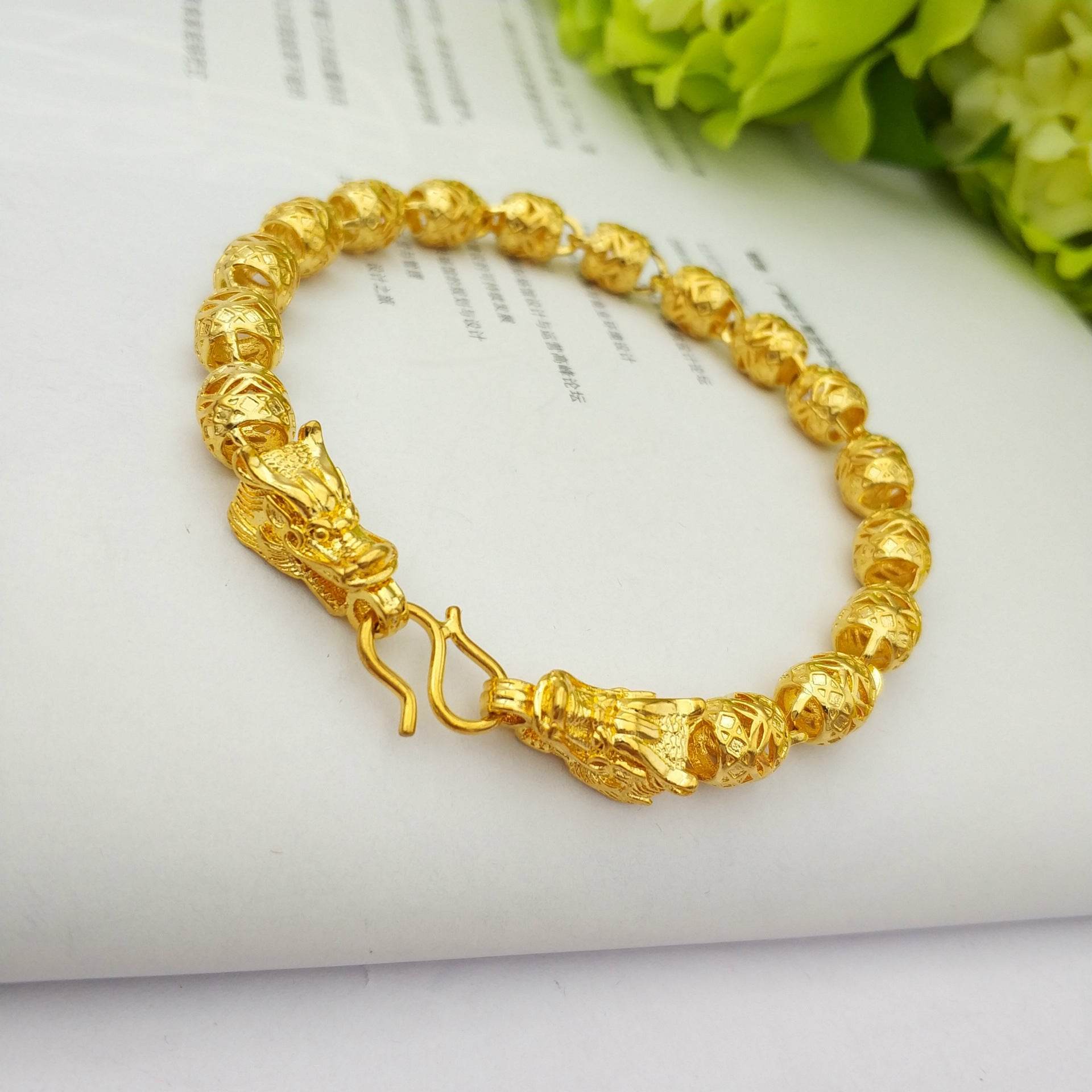 Double Faucet K-Gold Bracelet - Stylish 21cm Brass Design for 2025 - Buy Center
