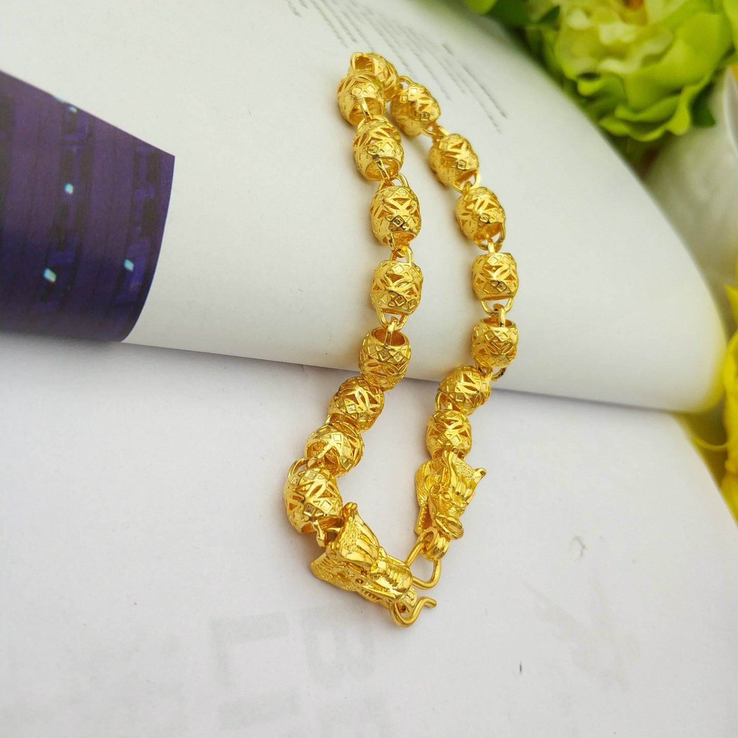 Double Faucet K-Gold Bracelet - Stylish 21cm Brass Design for 2025 - Buy Center