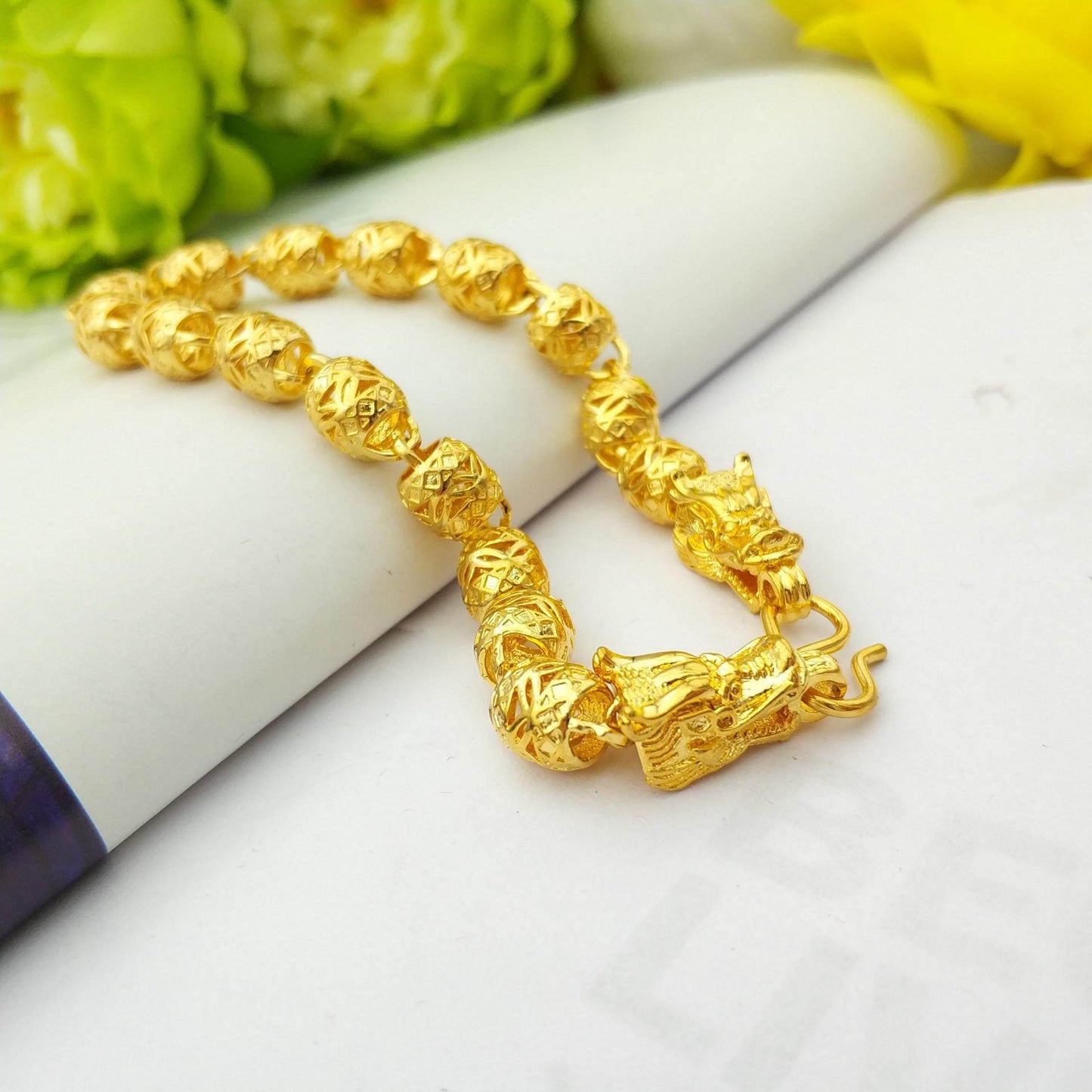 Double Faucet K-Gold Bracelet - Stylish 21cm Brass Design for 2025 - Buy Center