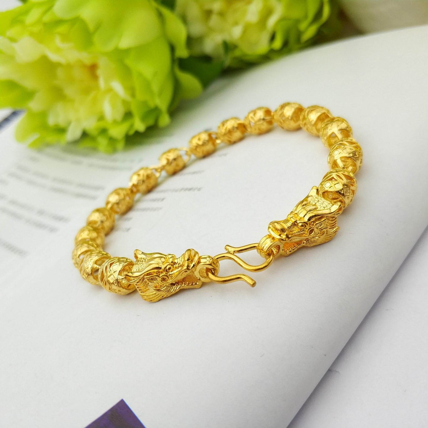 Double Faucet K-Gold Bracelet - Stylish 21cm Brass Design for 2025 - Buy Center