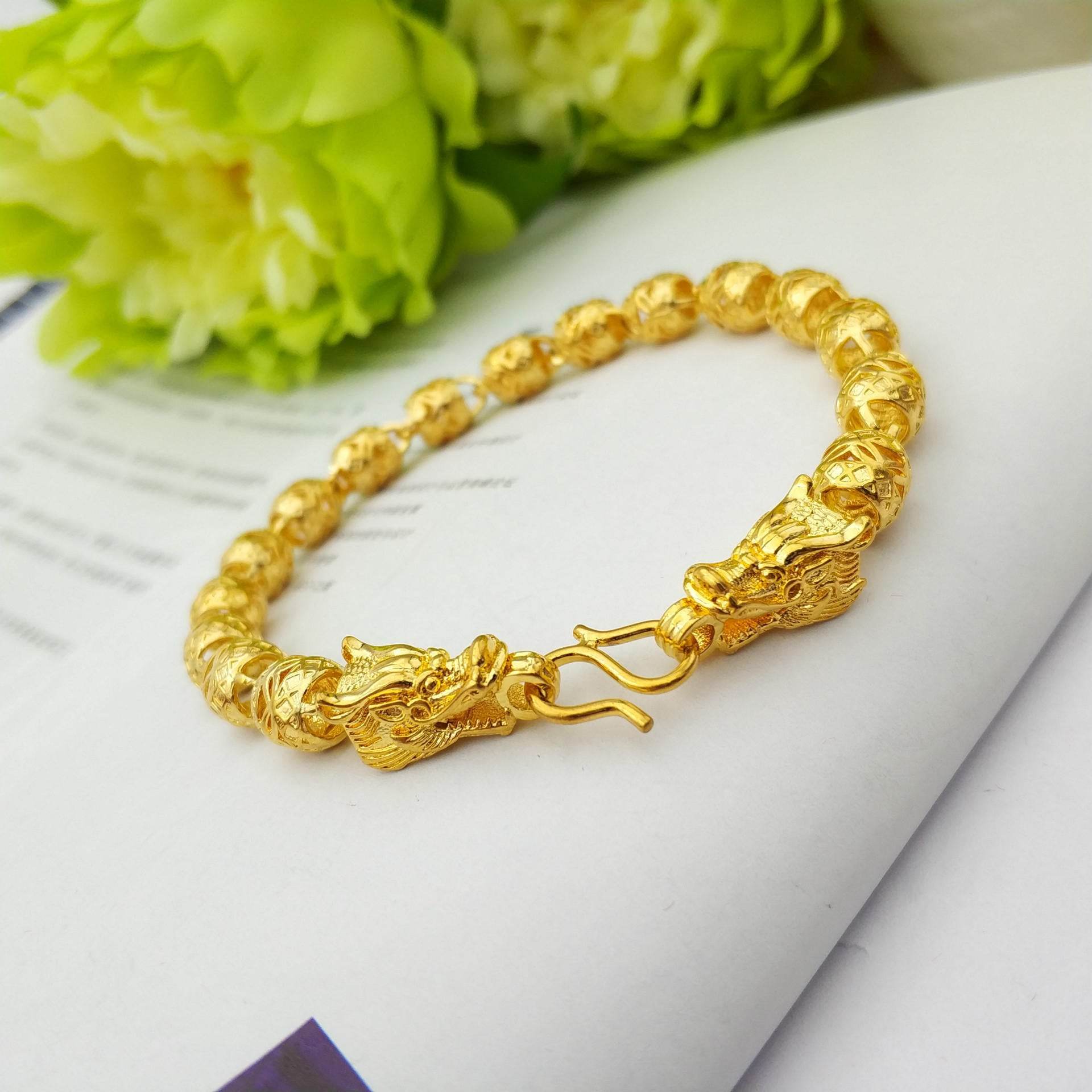 Double Faucet K-Gold Bracelet - Stylish 21cm Brass Design for 2025 - Buy Center
