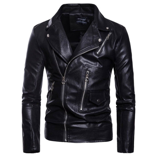 Men's Multi Zip Leather Coat - Stylish Genuine Leather Motorcycle Jacket - Buy Center