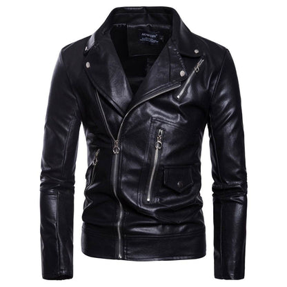Men's Multi Zip Leather Coat - Stylish Genuine Leather Motorcycle Jacket - Buy Center