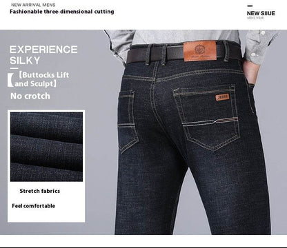 Autumn Men's Loose Straight Jeans - Mid Waist, Comfortable Fit - Buy Center