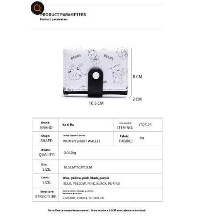 Cute Cartoon Girl's Wallet - Fresh Animal Design, Stylish & Compact - Buy Center