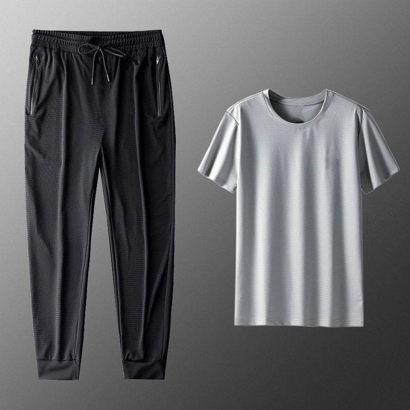 Ice Silk Short Sleeve Suit for Men - Stylish Leisurewear in Multiple Colors - Buy Center