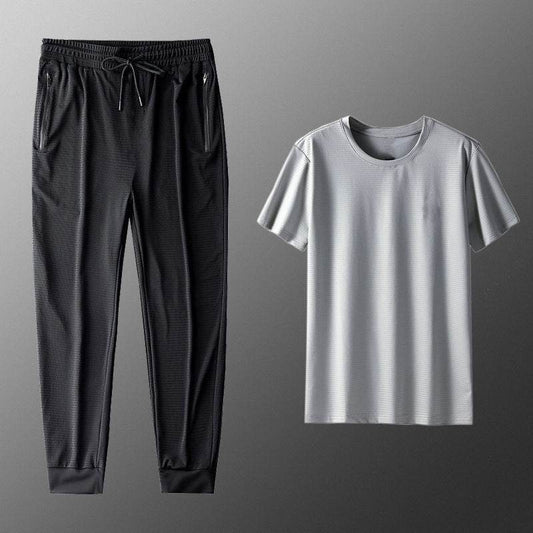 Ice Silk Short Sleeve Suit for Men - Stylish Leisurewear in Multiple Colors - Buy Center