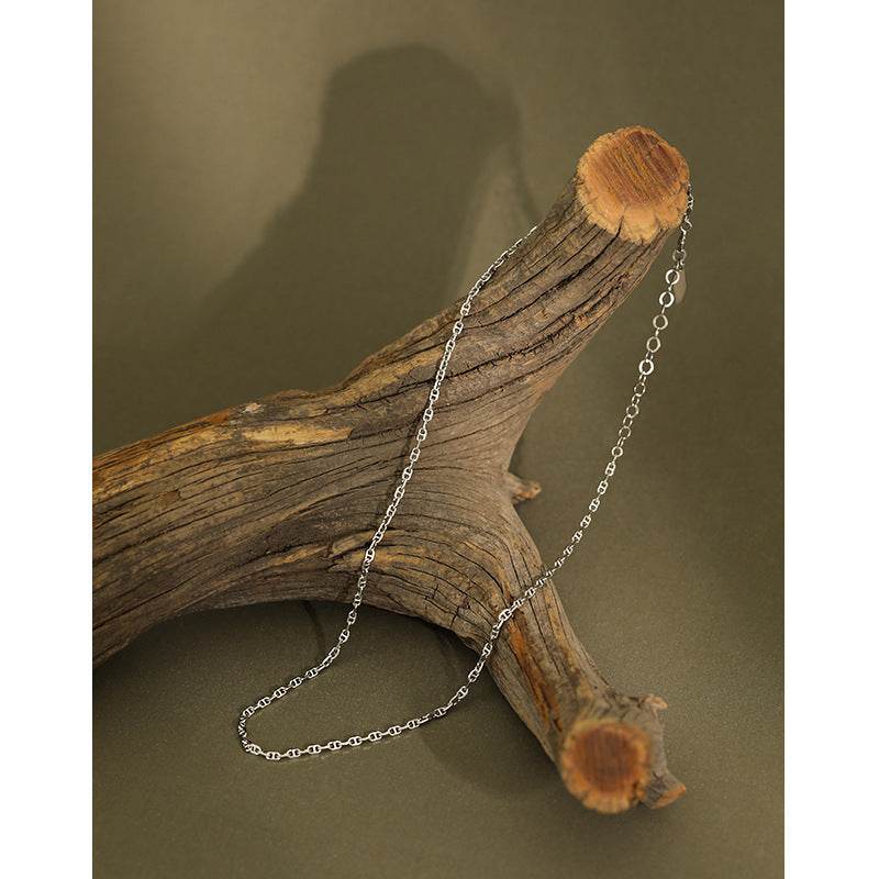 Minimalist Pig Nose Necklace - 925 Sterling Silver for Women, Adjustable Length - Buy Center