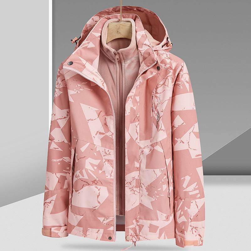 Three-in-One Camouflage Parka - Removable Mink Fur Liner for Outdoors - Buy Center