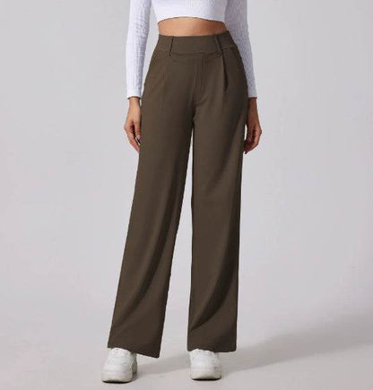 Ladies Wide Leg Pants - Casual Dungarees in Black, Gray & Brown - Buy Center