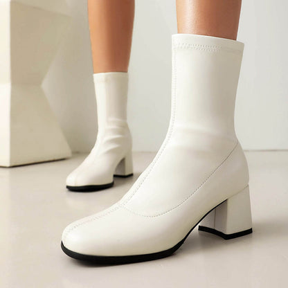 Elegant Plus Size Ankle Boots - Low Heel, Versatile Zipper for Style - Buy Center