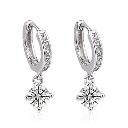 Buy Center Copper Zircon Earrings - Elegant Design with Electroplating - Buy Center