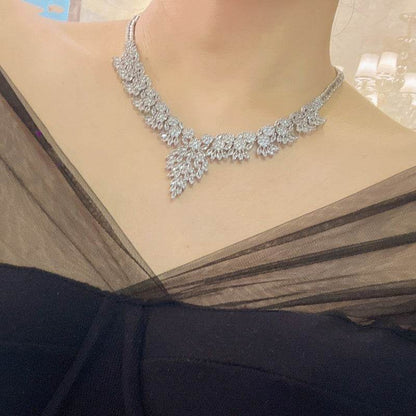 Buy Center Zircon Pendant Necklace Set - Elegant Jewelry for Banquets - Buy Center