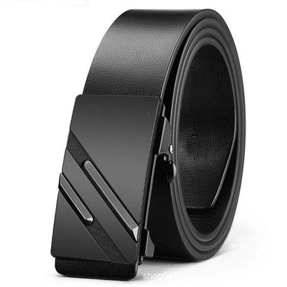 Men's Automatic Buckle Belt - Trendy Two-Layer Cowhide for Casual Style - Buy Center