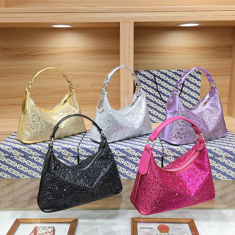 Stylish Rhinestone Tote - Large Capacity Dinner Clutch Bag for Women - Buy Center
